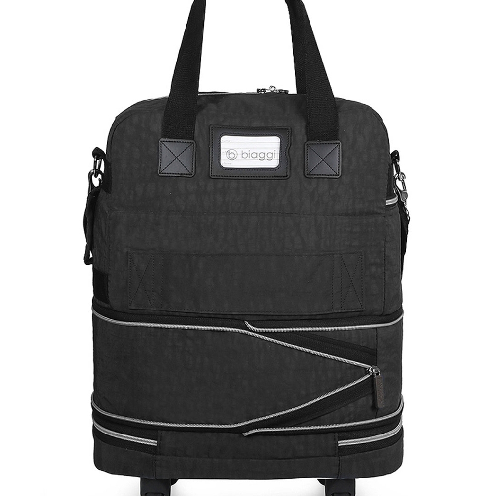 Biaggi Black Rolling Travel Bag Set with Organizer - Picture 6 of 9